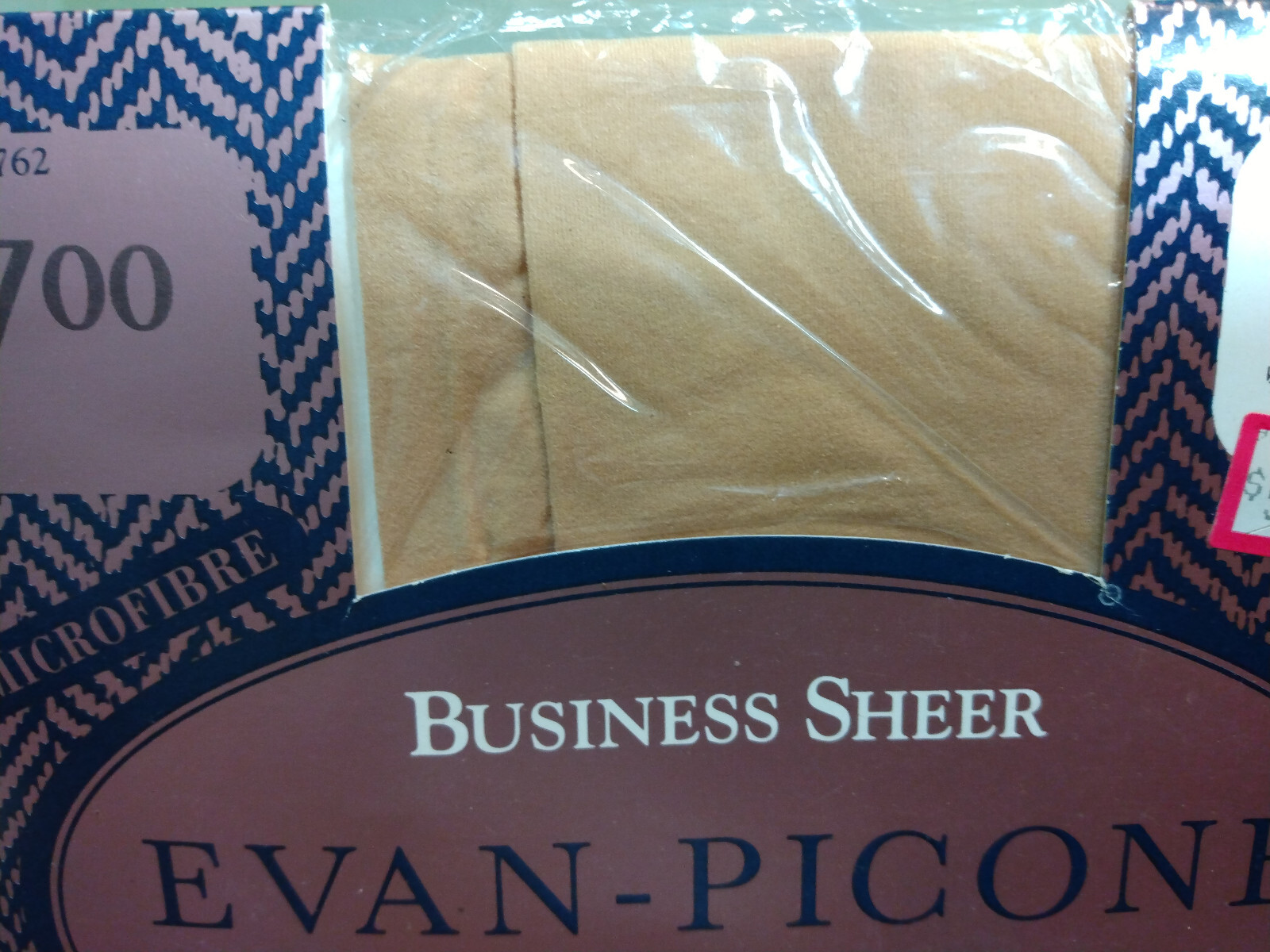 Evan Picone Microfiber Sheer Sueded Silk Pantyhose Control Top Camel Ample NOS