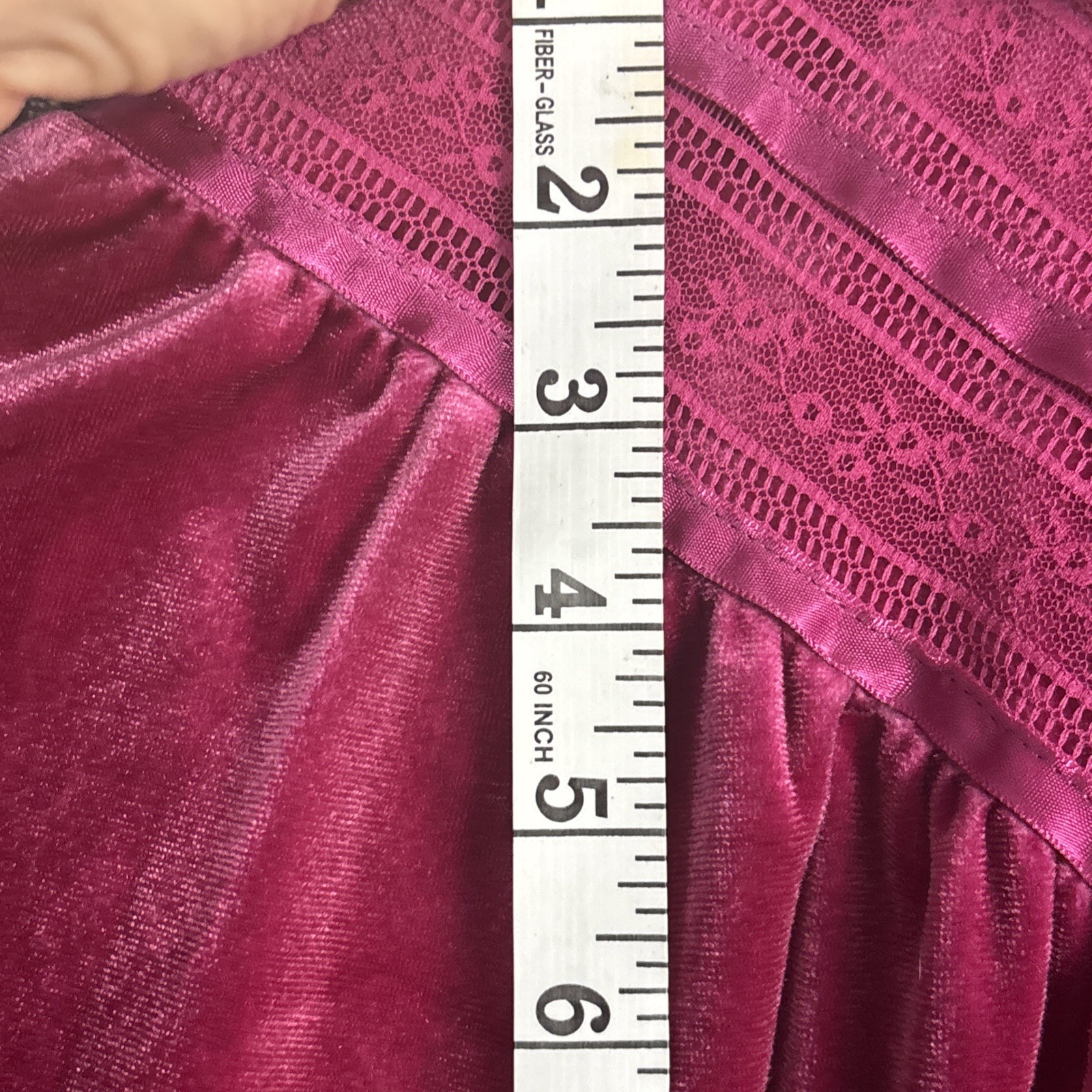 Vintage Gilligan O’Malley Velvet Hostess Robe Dress S Pink Berry USA Bell Sleeve