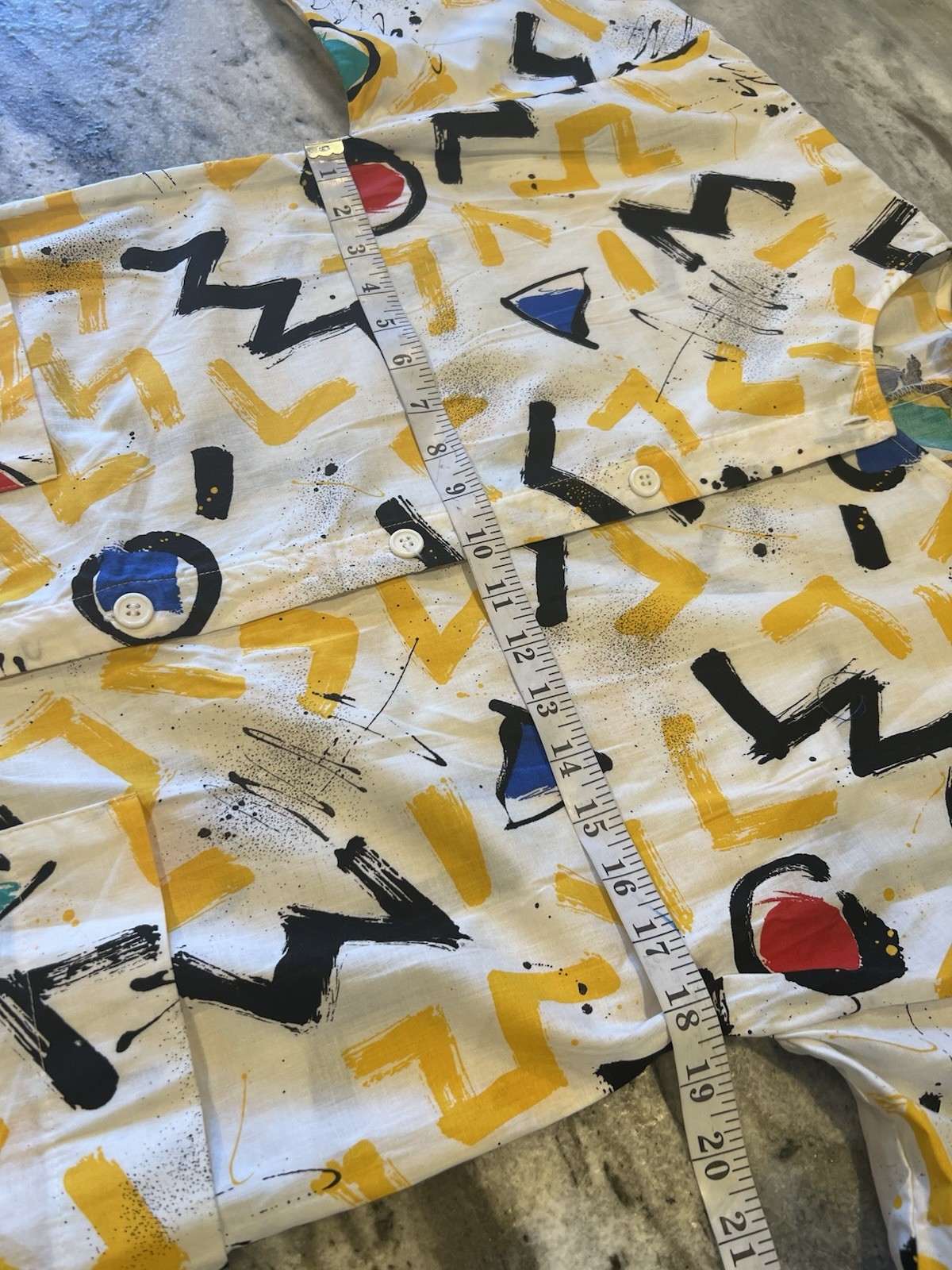 VTG 1980s Clovis Ruffin Boutique Paint Splatter Abstract Jumpsuit P/S New Wave