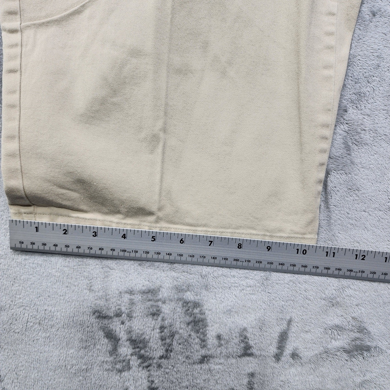Vintage 90s Basic Editions Shorts Womens 14 Tan Khaki Stretch Cotton Slim Chino
