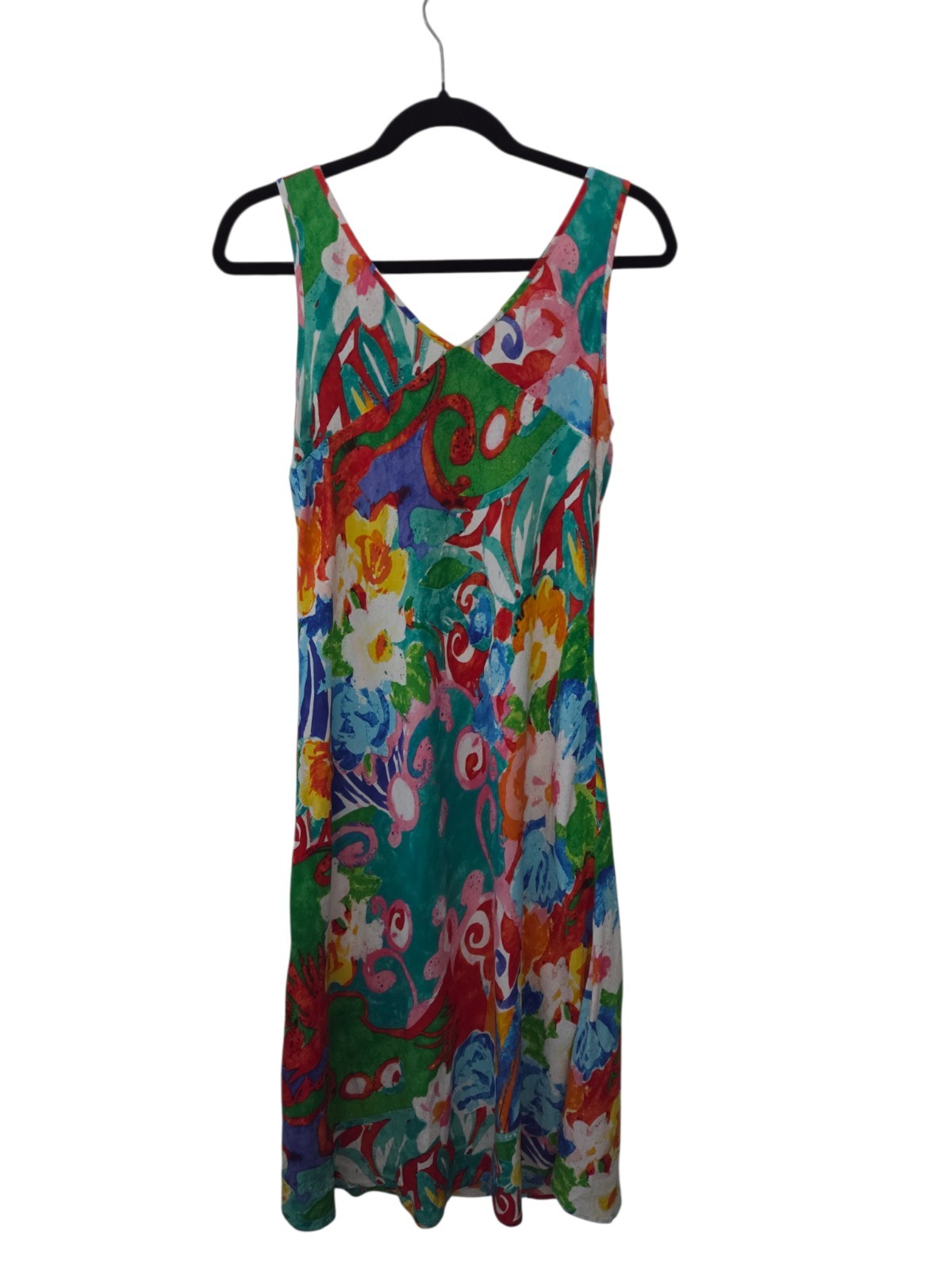 Vintage 90s JAMS WORLD Origami Flower Hawaiian Sun Dress Size M Art to Wear