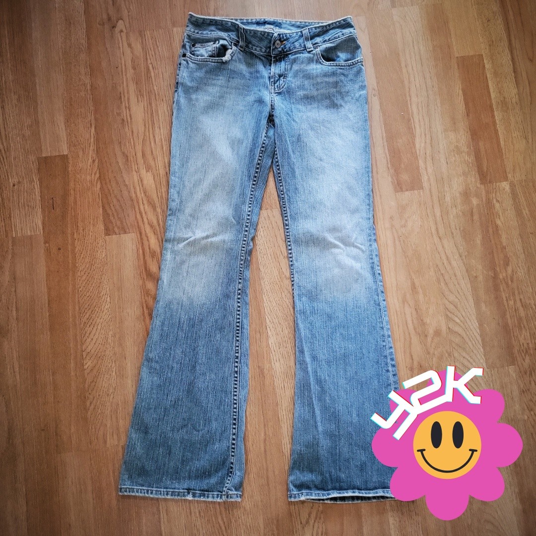 Vintage Y2K Culture Stretch Bootcut Jeans 29×33.5 Light Wash Distressed