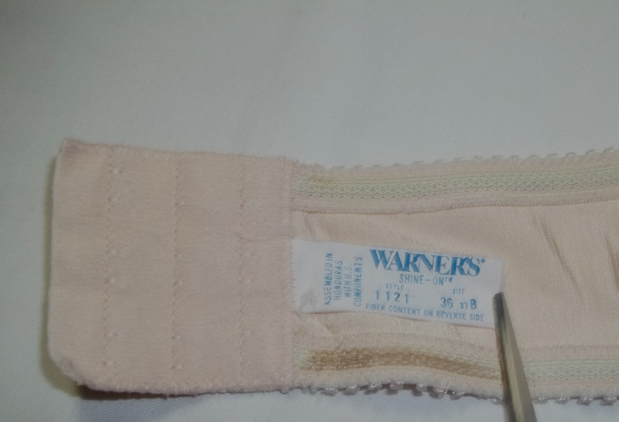 Vintage Warner&rsquo;s Shine On Strapless Bra #1121 Beige Satin Stripes Bra sz 36B