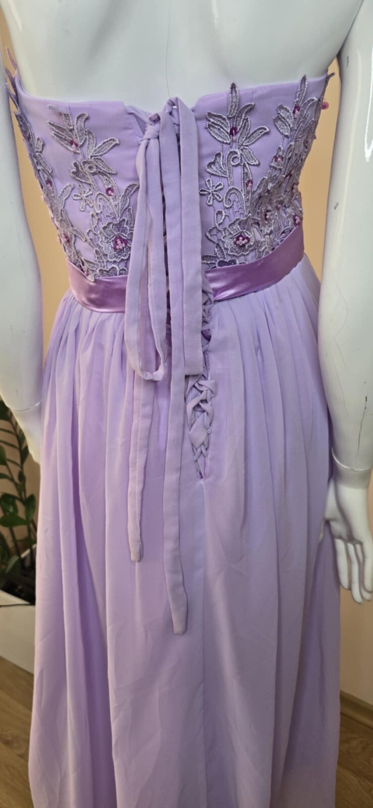 Enchanting Lavender Beaded Corset Back Prom Dress | Vintage Inspired Bridesmaid