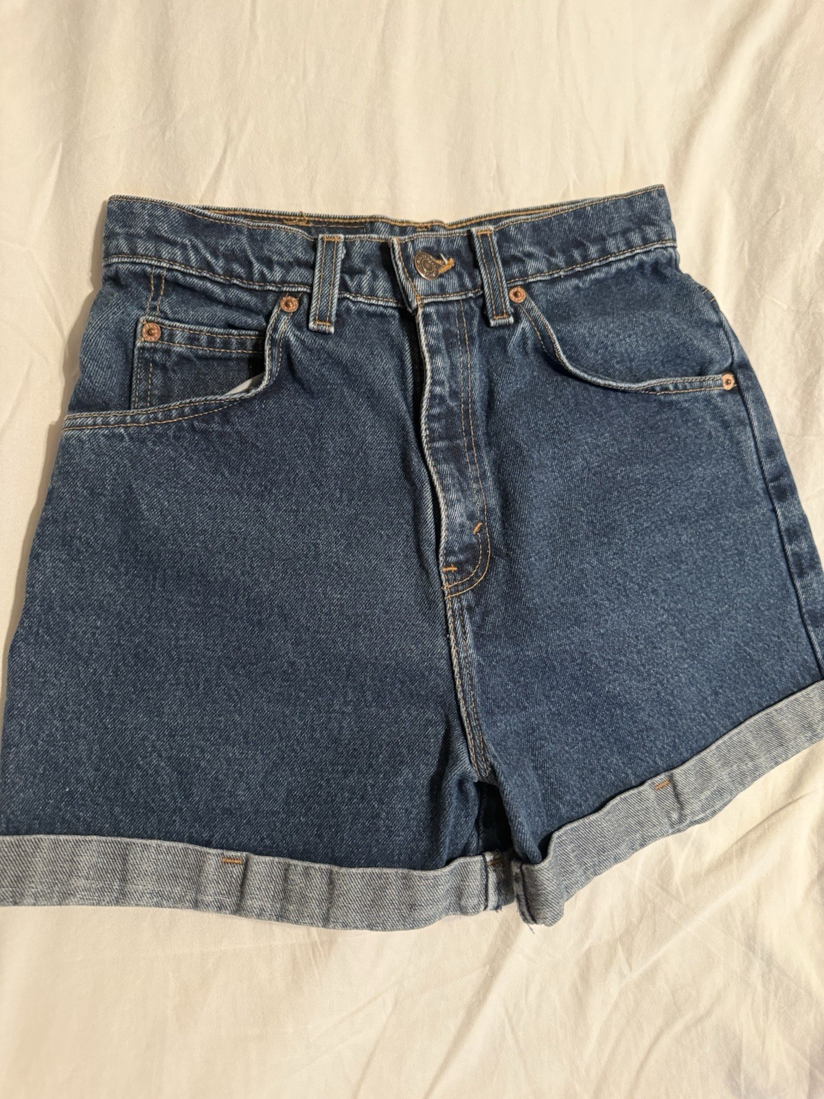 Levi’s Women’s Vintage 954 Made In Usa Dark Wash Seven Jr W 26” Orange Tab 90S