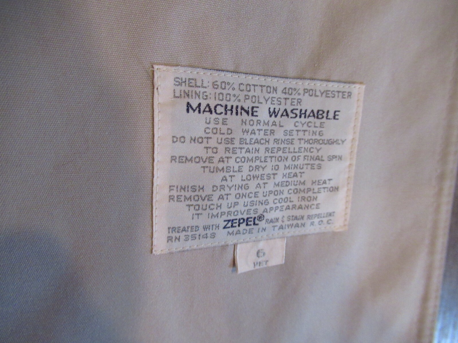 Vintage Misty Harbor Khaki Beige Double Breasted Collared Long Jacket Rain Coat