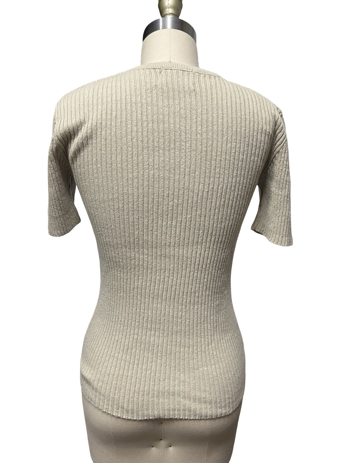 VTG Kenar Womens S Fitted Ribbed Stretch Fit Sweater Blouse Top Cotton USA Made