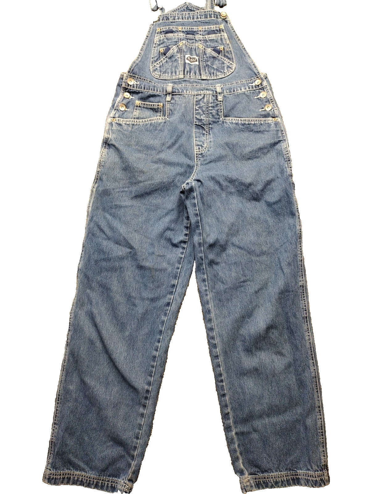 VTG RVT Denim Straight Leg Light Wash Jean Carpenter Bib Overalls Women&rsquo;s M Y2K
