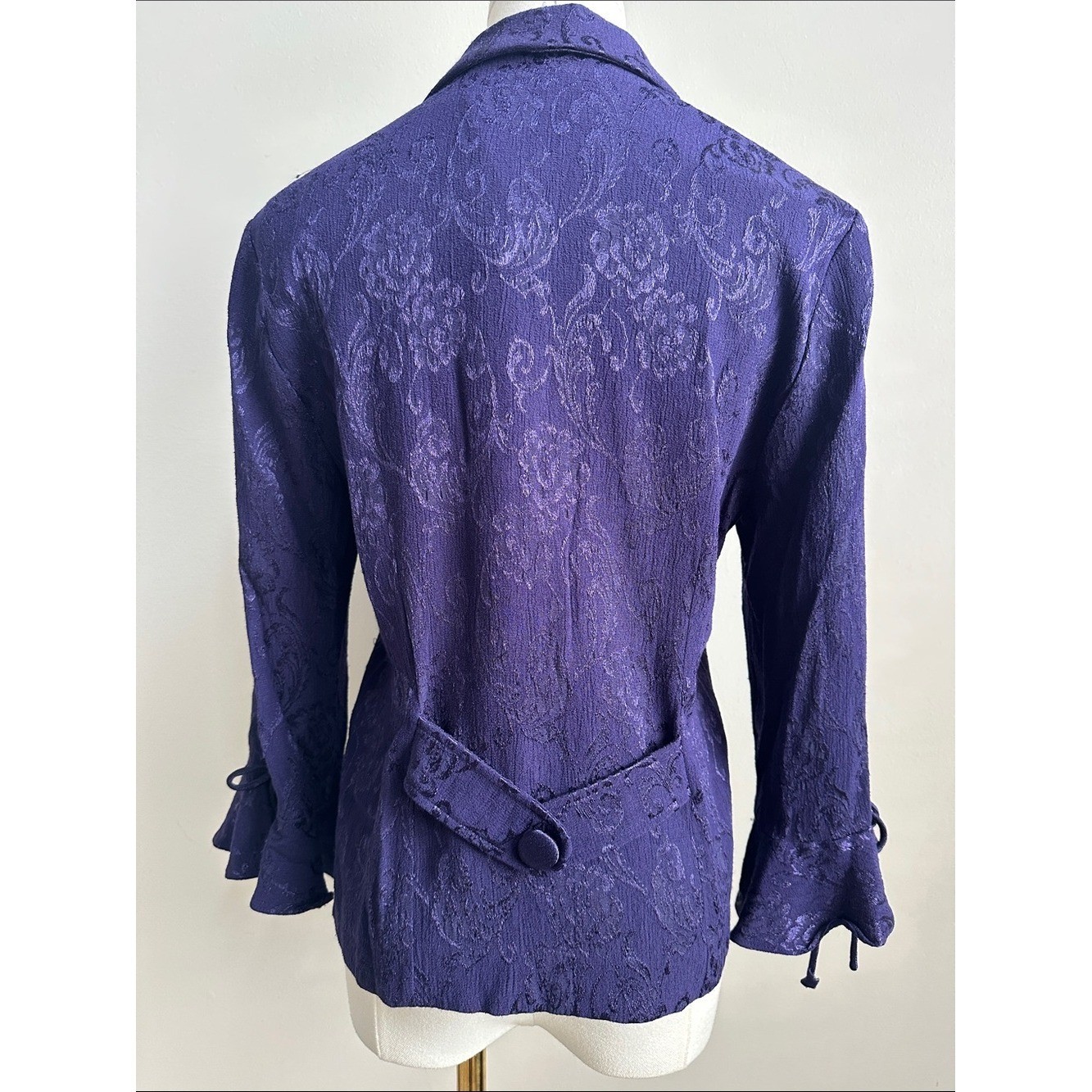 Vtg Women 10 Purple Tailored Peplum Blazer Paisley Tapestry Whimsigoth Fairy