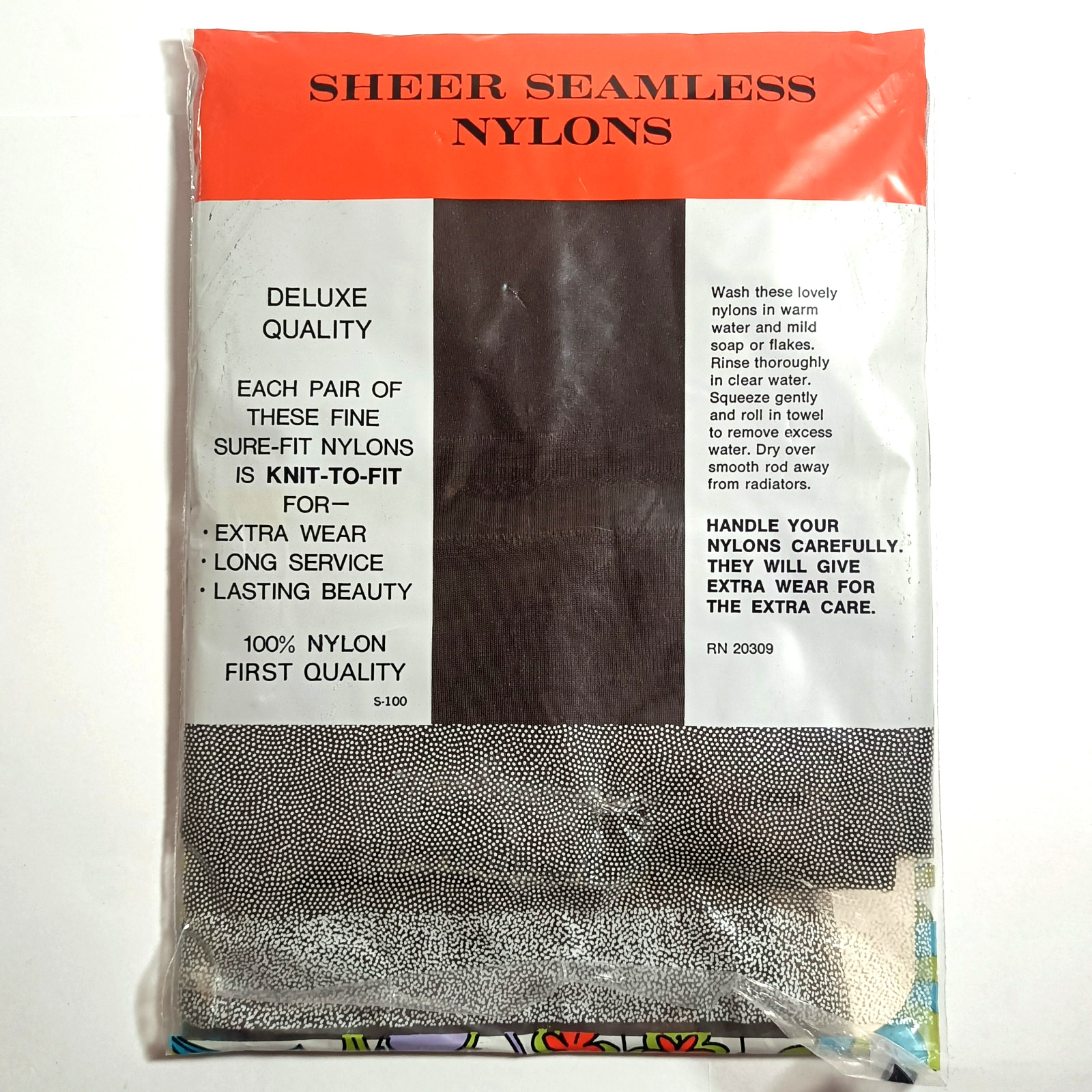 Sure-Fit Sheer Seamless Micro Mesh Nylons 2 pair vintage 1970s 10.5 Off Black