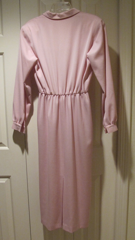 Nordstroms Dress~BARRY BRICKEN~REDUCED Vintage 80s~Ballet Pink Wool~SZ 8~FREE H