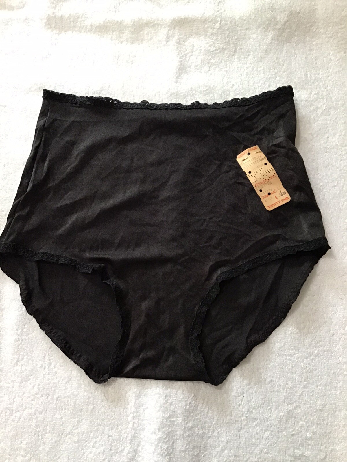Vintage Vanity Fair Light Control Nylon Hipster Brief Panties NWT M Medium Black