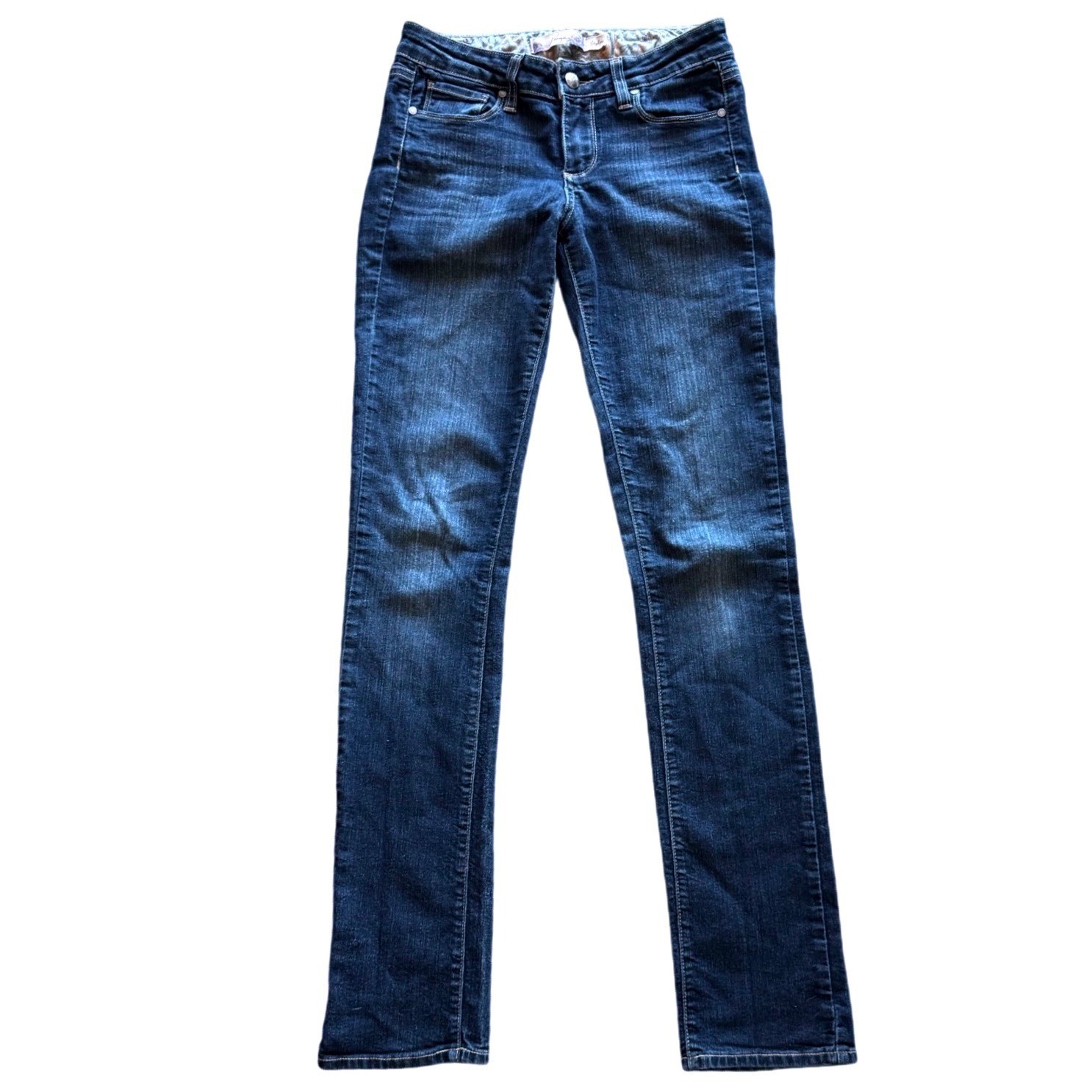 Vintage Y2K Paige Skyline Low Rise Slim Bootcut Jeans Dark Wash Denim Size 26