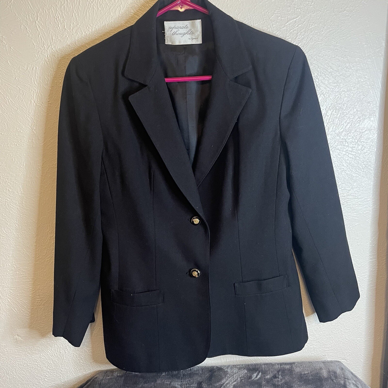 Vintage Womans Black Blazer Separate Thoughts by Nardis size 10