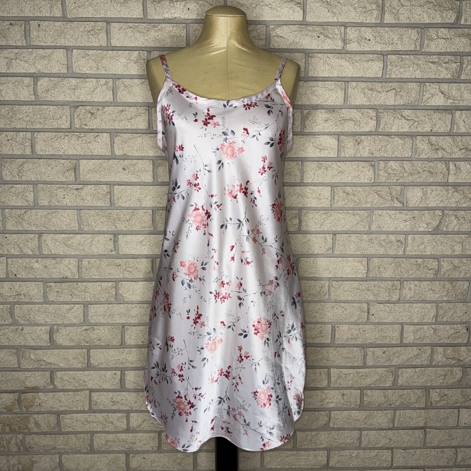 Vintage Gilligan & O’Malley Multicolored Floral Print Bias Cut Slip Dress Medium
