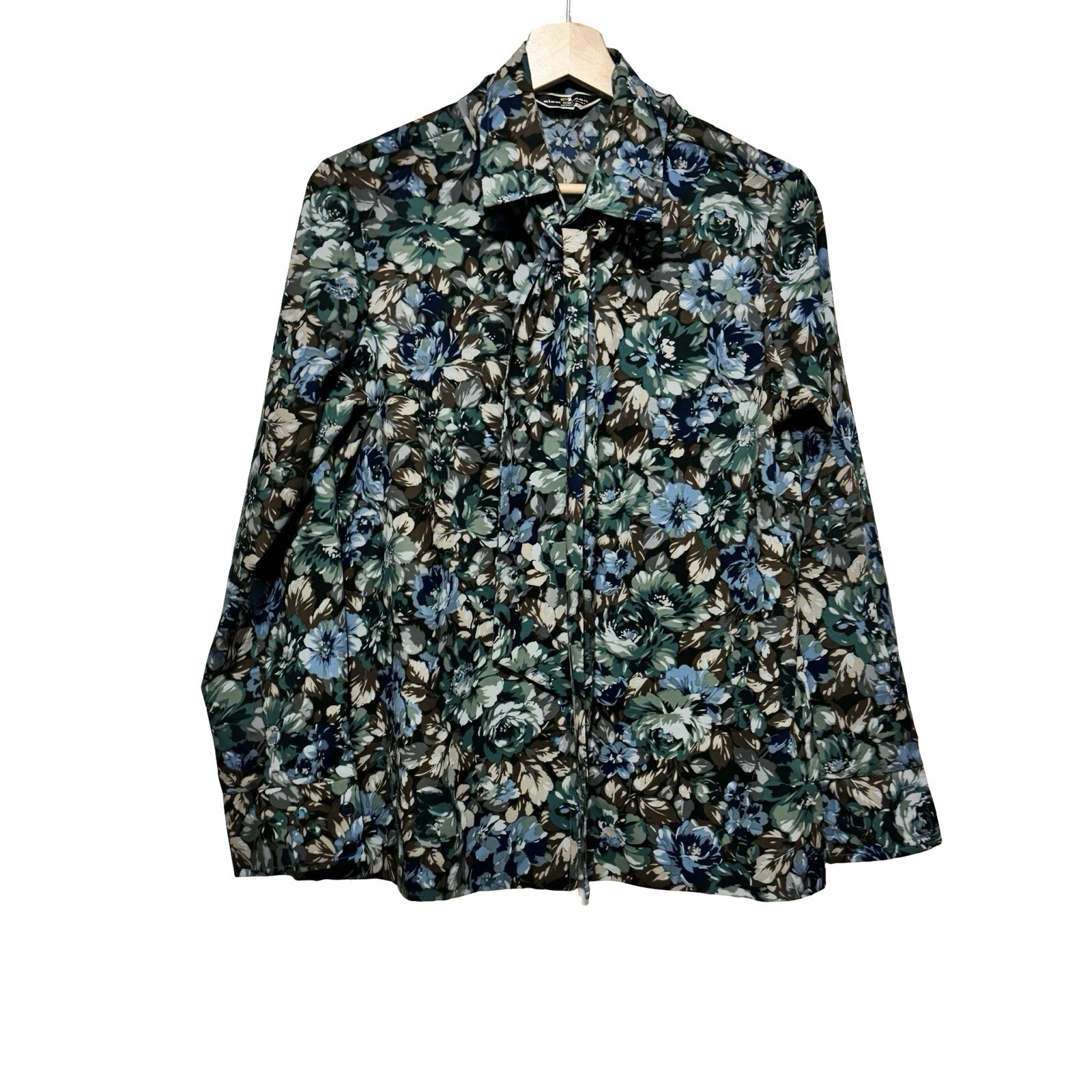 Vintage 70s Alex Colman Sportswear Floral Blouse size Large groovy disco