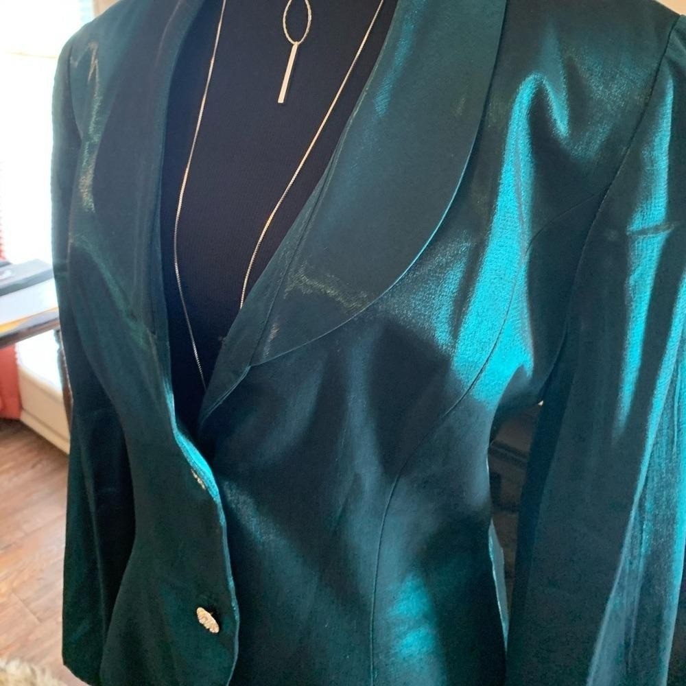 Alex Evenings vintage green emerald 2 piece skirt church wedding suit