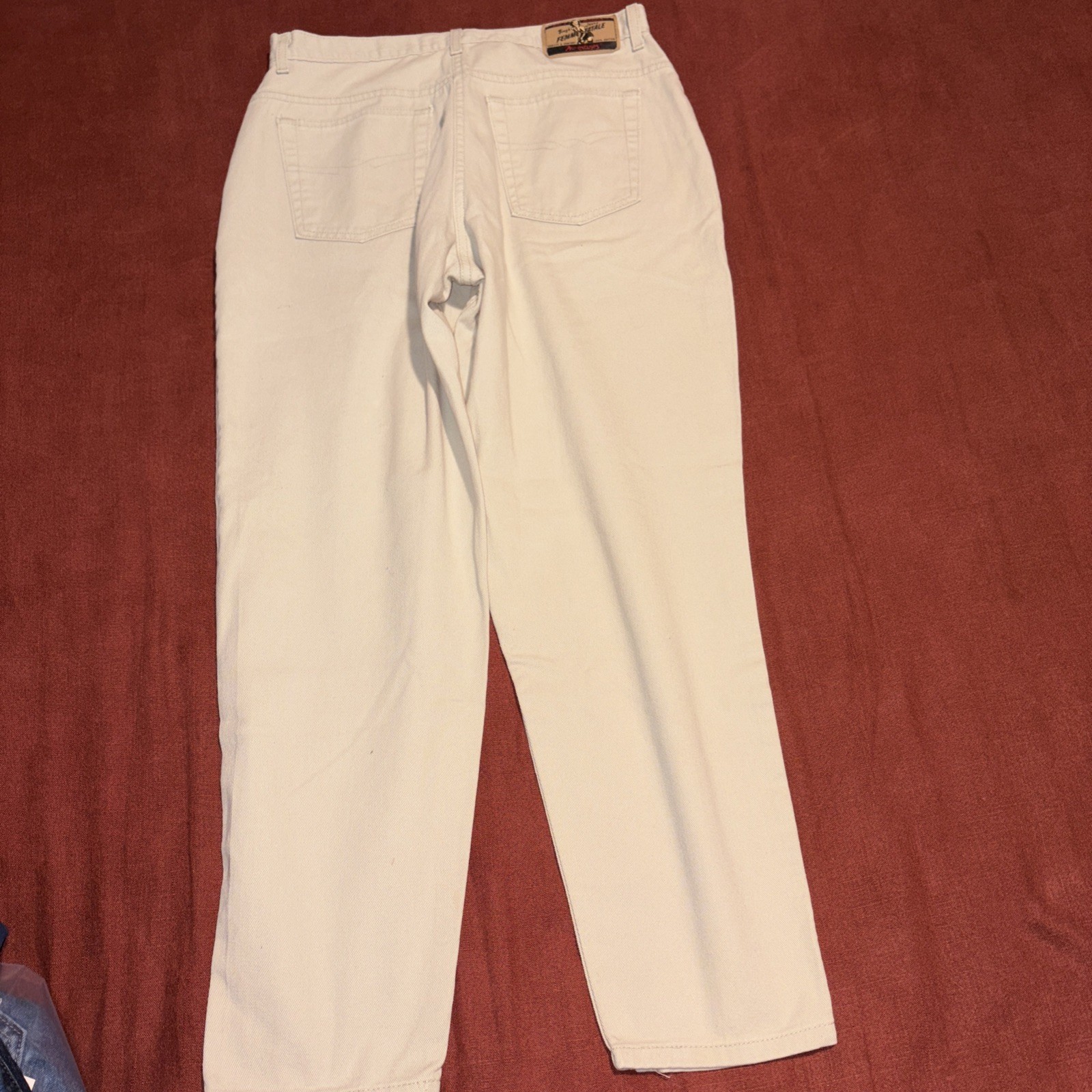 Femme Fatale Vintage Jeans Button Front Deep Pockets Tan Khaki 18 Hong Kong 29.5