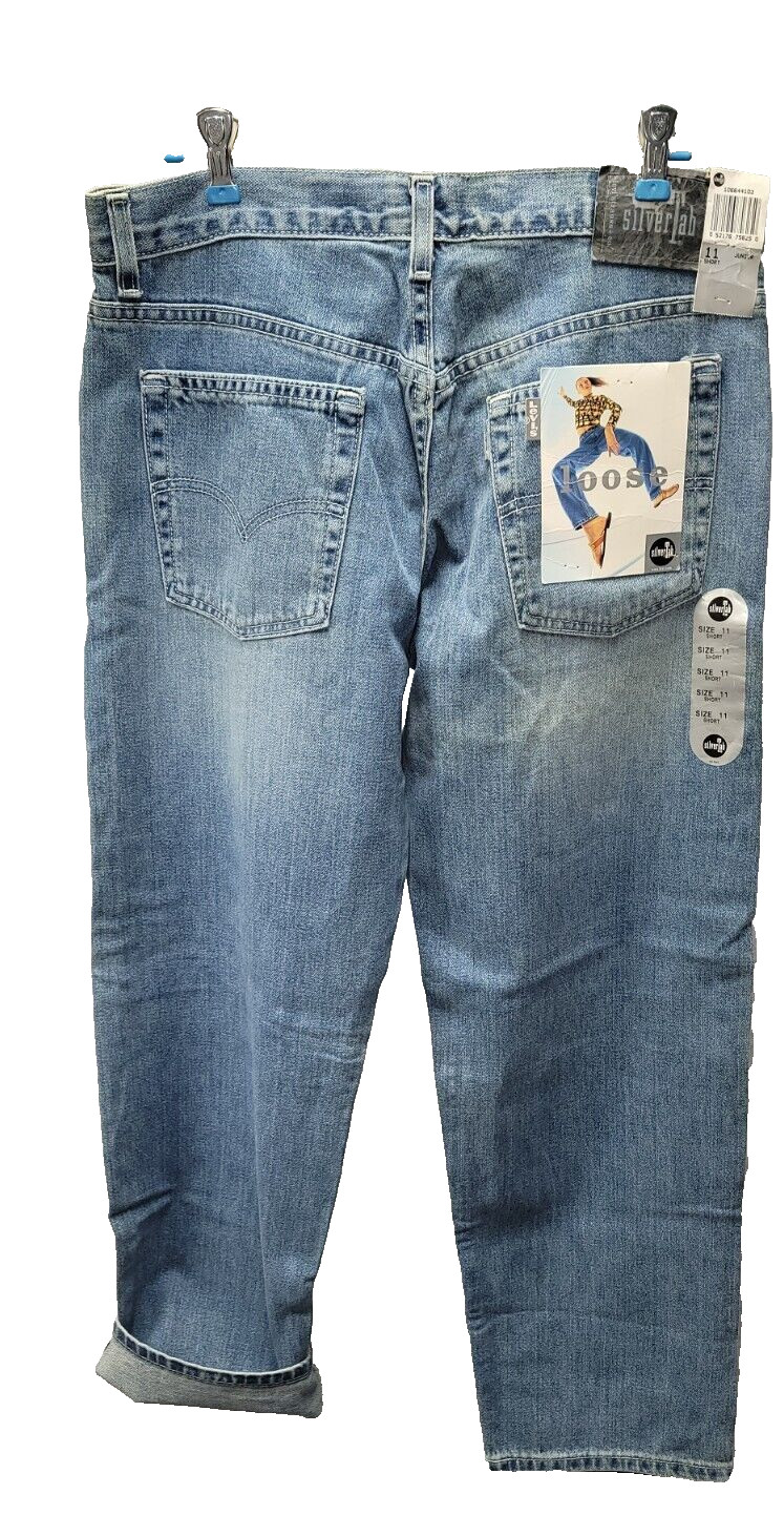 Vintage Levi&rsquo;s SilverTab Jeans Womens Juniors Size 11 SHORT Loose USA Denim NWT
