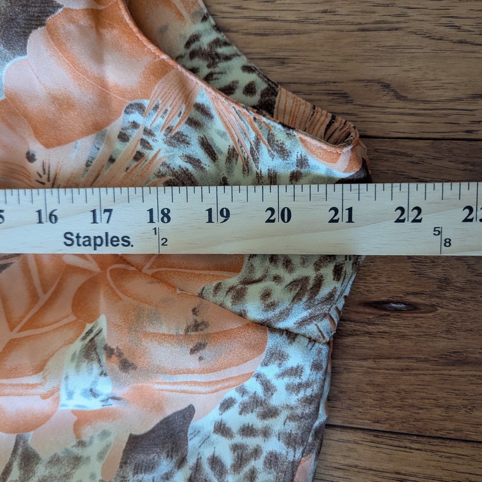 Vtg Chiffon Tropical Leopard Ruffle Midi Dress Asymmetrical Hem Sz 14 Cocktail
