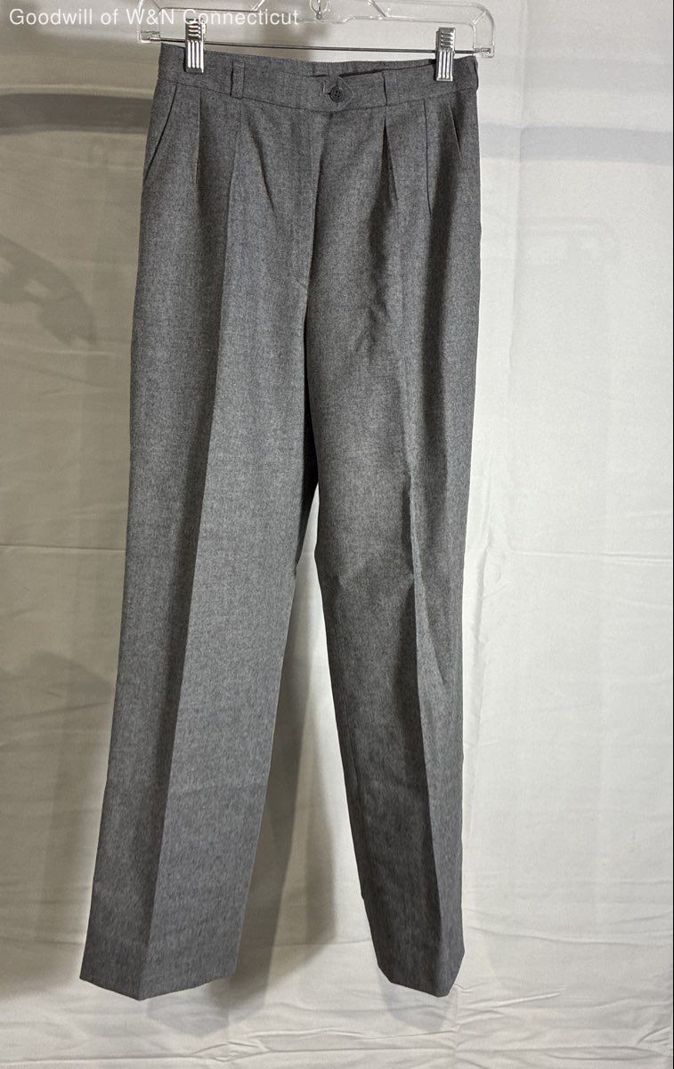 Vintage 80s Giorgio Sant&rsquo; Angelo Women&rsquo;s Gray Wool Pleated Trousers Size 4