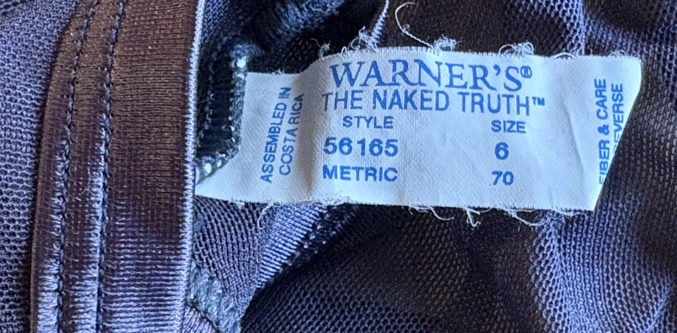 WARNER&rsquo;s Med Dark Gray Ultra Sheer Stripes NAKED TRUTH Hi Cut Brief VTG #56165