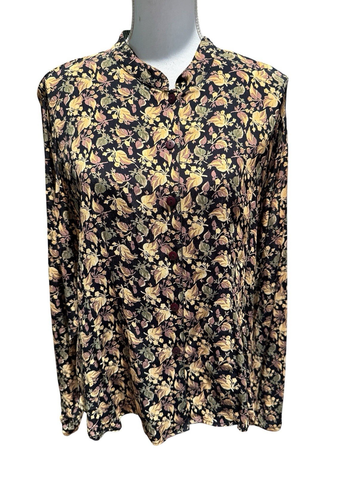 VTG April Cornell « Greta&rsquo;s Garden » Blouse L/S Button Down Cottagecore Floral L