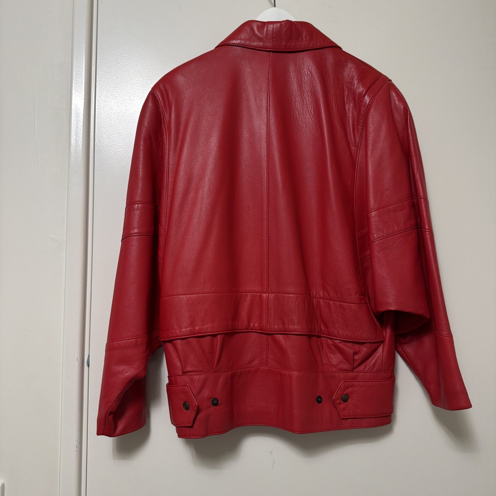Leather Vintage 1980s Red Jacket size 10/12