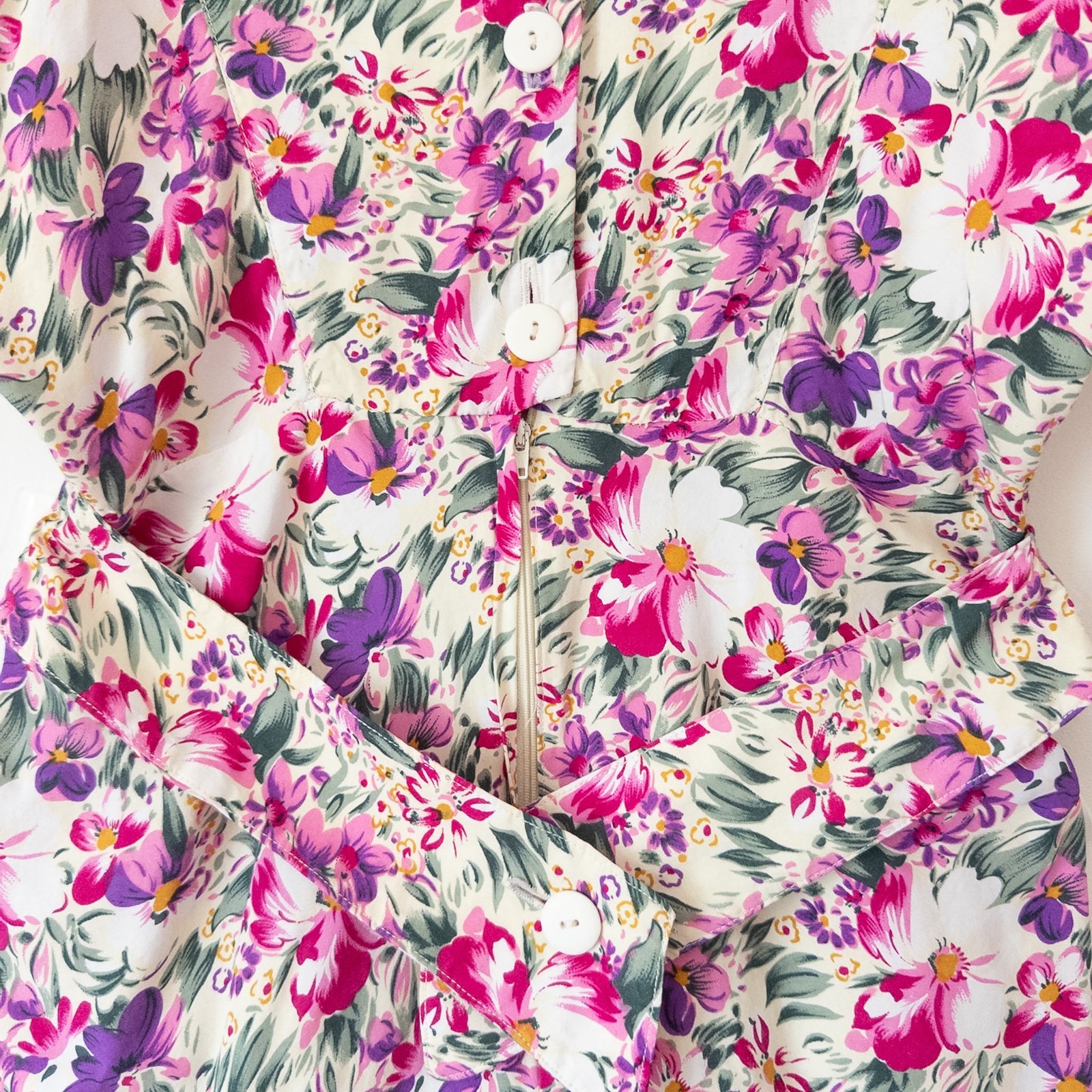 VTG 80&rsquo;s David Benjamin Cottagecore Feminine Romantic Floral Midi Dress Size S