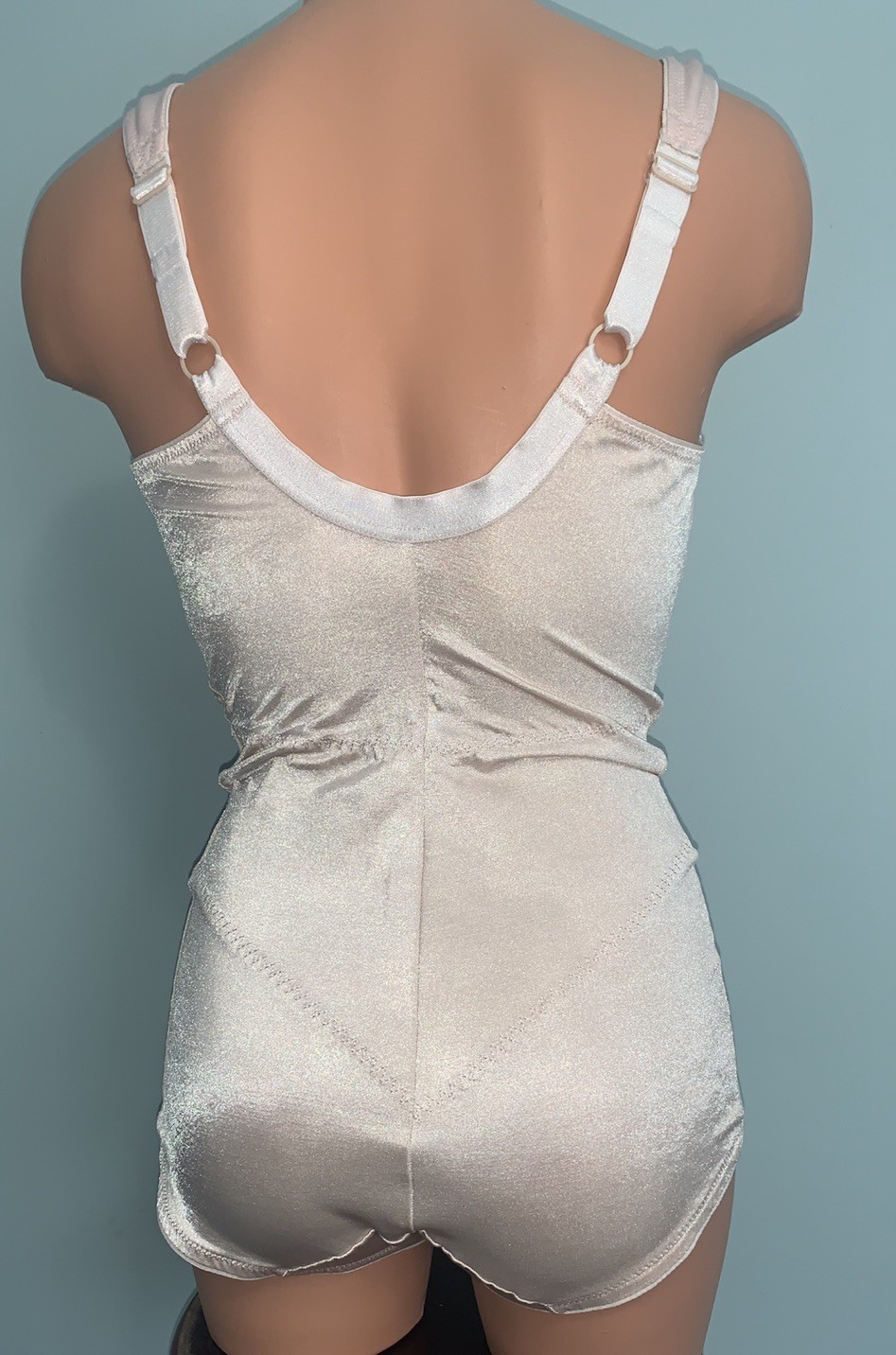 Vtg Glossy Stretch Satin Briefer Girdle All in One UW 36DD Bodysuit