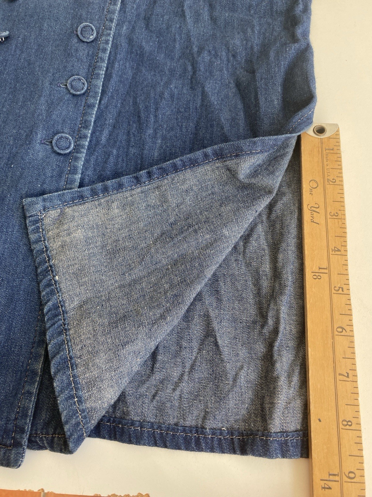 Vintage BIS BIS S Gene Ewing 100% Cotton Denim Double Breasted Jacket Blue