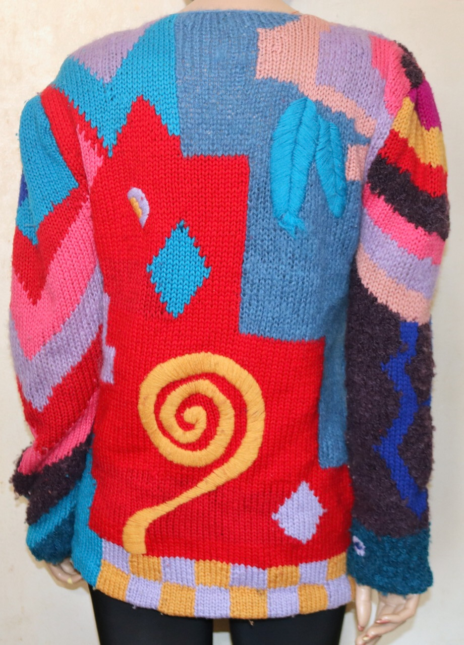 Giorgio Sant Angelo for Daniel Caron vintage hand knit avant garde sweater M