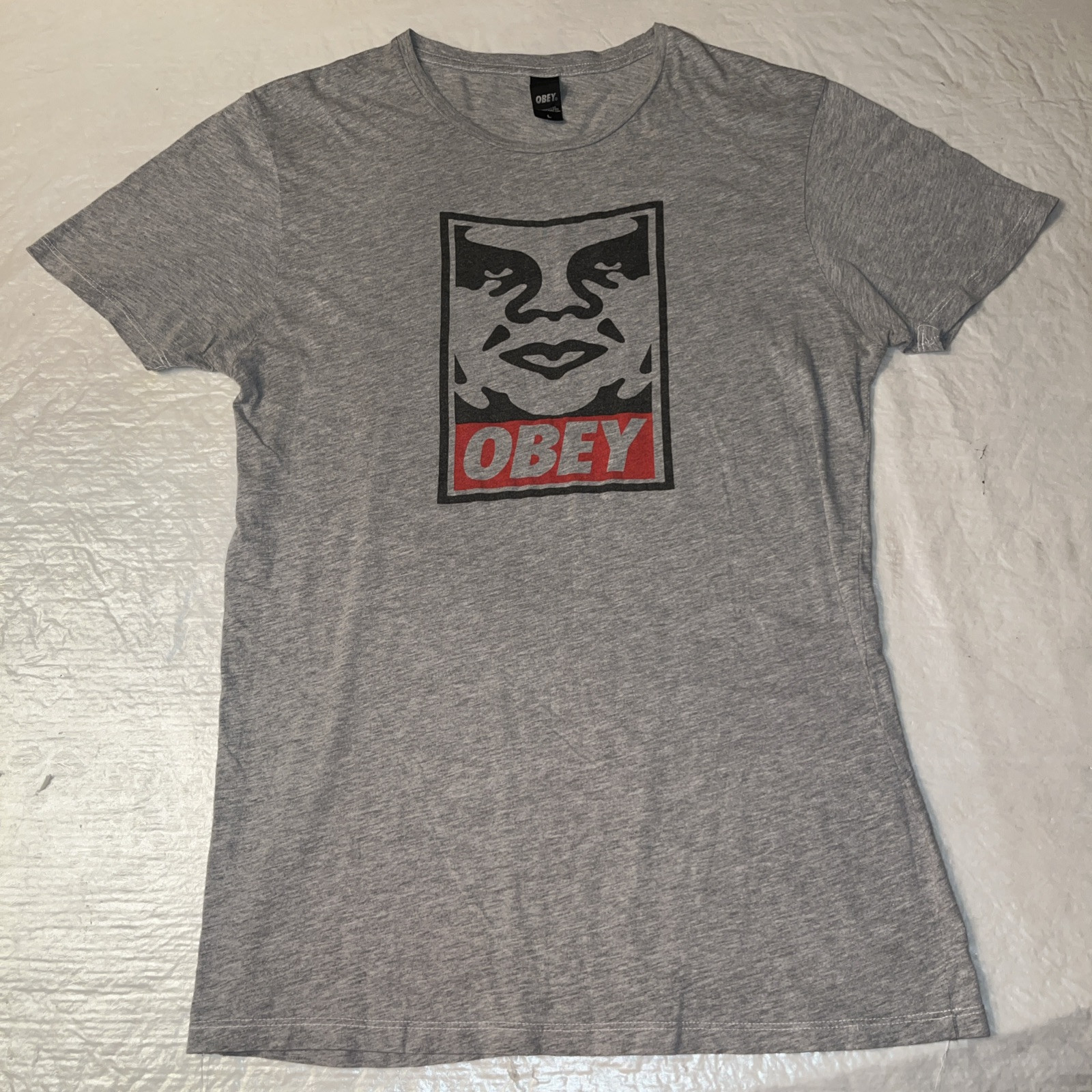 vtg y2k MADE IN USA Obey Andre The Giant shirt gray Large womens short sleeve