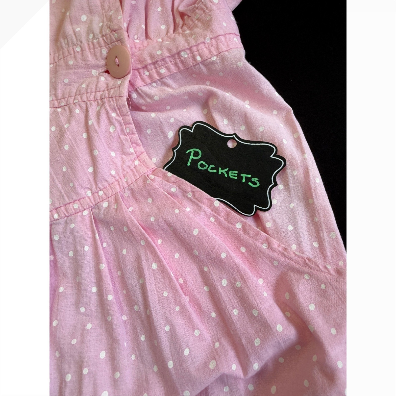 Benson E Smith Vintage 80s Pink Polka Dot Cotton Jumpsuit Size 13 Pockets Retro