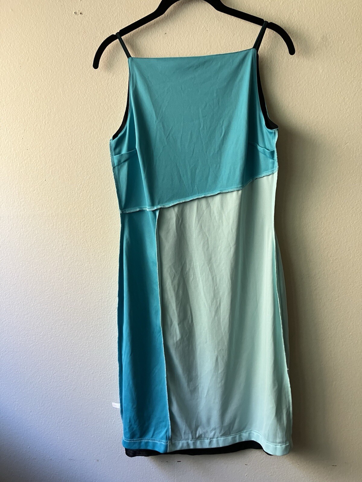 Vintage &rsquo;90s Express Color Block Shift Dress w/ Black Mesh Overlay Grunge XS/S