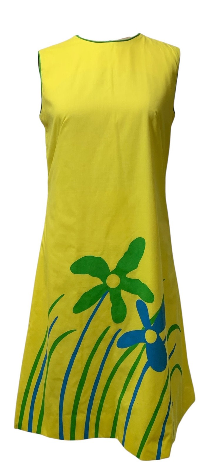 VESTED GENTRESS Vintage 80s Women&rsquo;s Mod Graphic Floral Print Shift Dress – Sz M