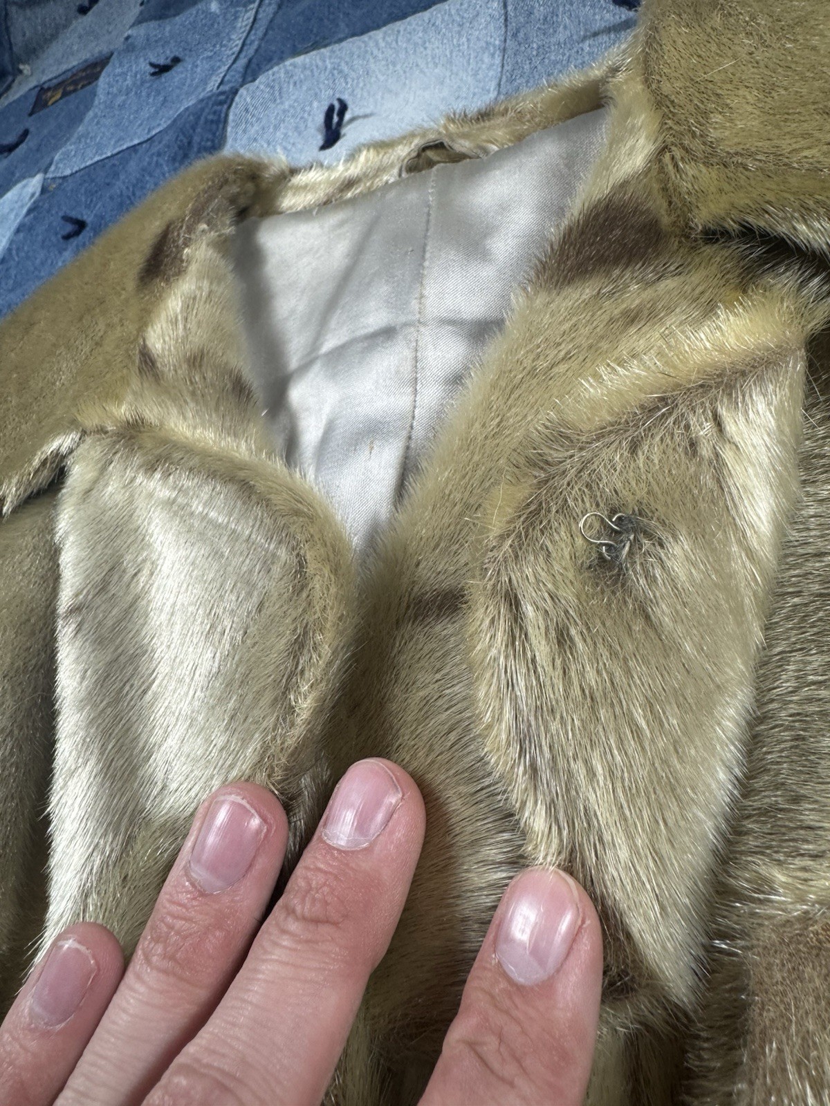 Vintage Seal Fur Spotted Pattern Fur Hide Leather Long Coat (Read Description)