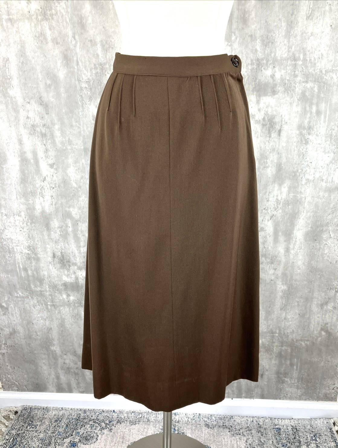 Vintage 1940s Swansdown Brown Wool Gabardine Beaded Skirt Suit MINT