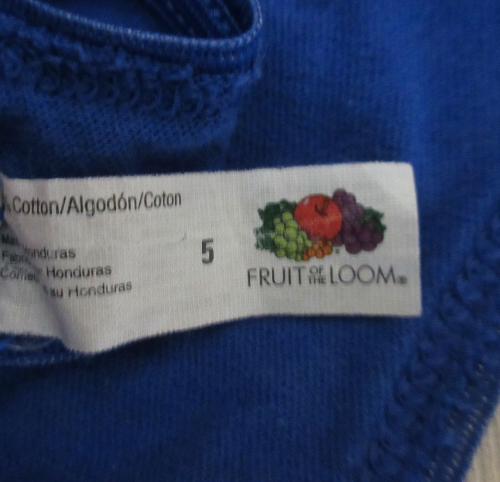 vtg 90&rsquo;s FRUIT of the LOOM COTTON HI CUT THONG BLUE bikini panties sz S/5 lot 2