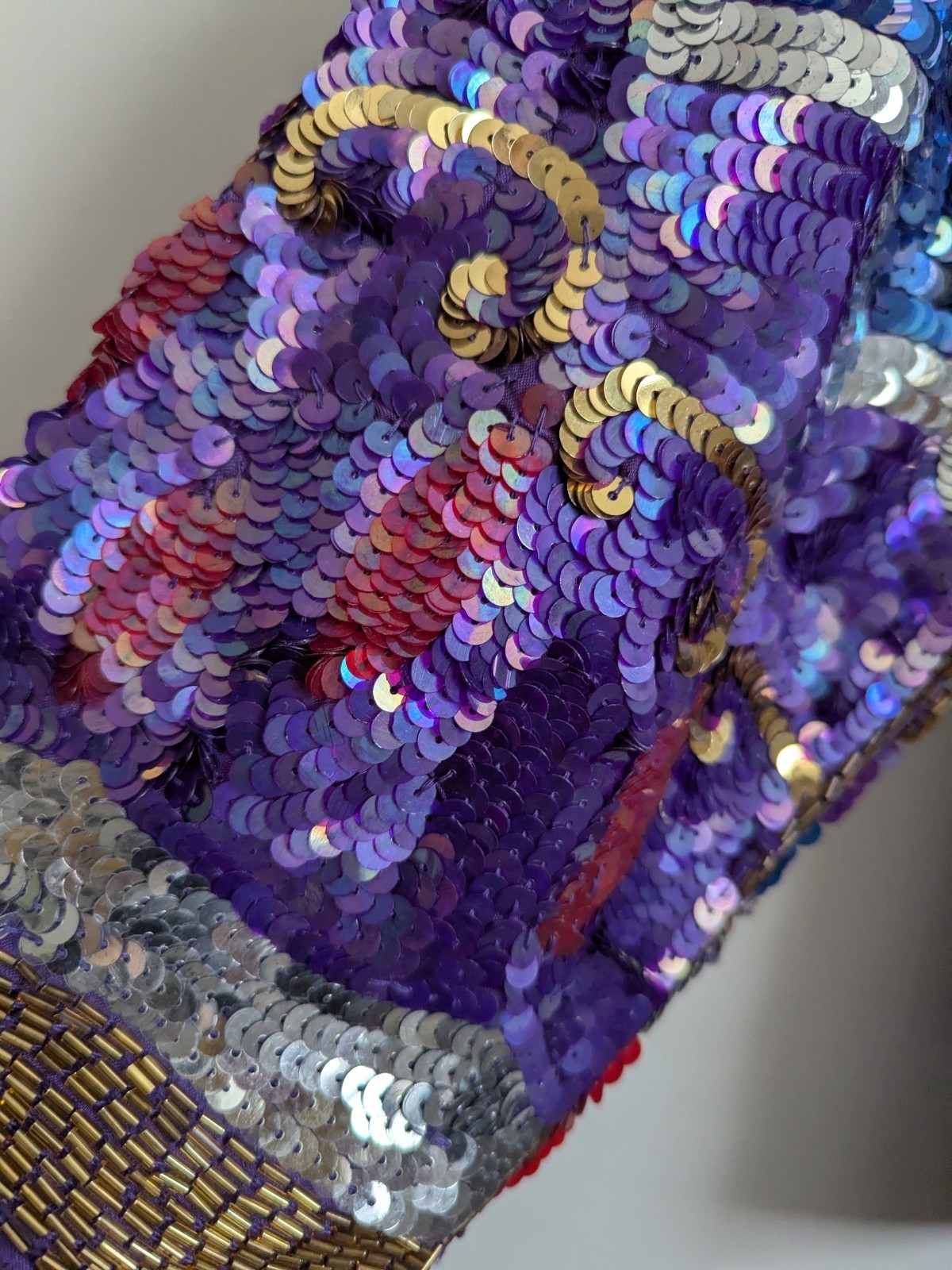 80s 90s Vintage Sequin Beaded Silk Top Art To Wear Cocktail Evening 2X Plus Glam