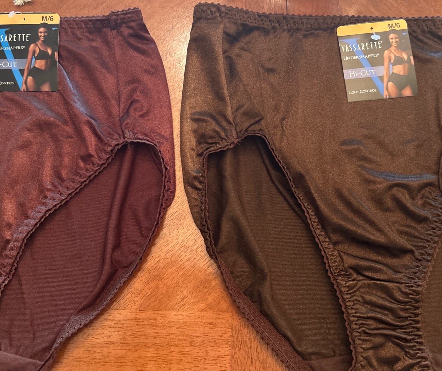Vassarette Undershapers Womens HI Cut Light Control Brief SET OF 2 Sz M