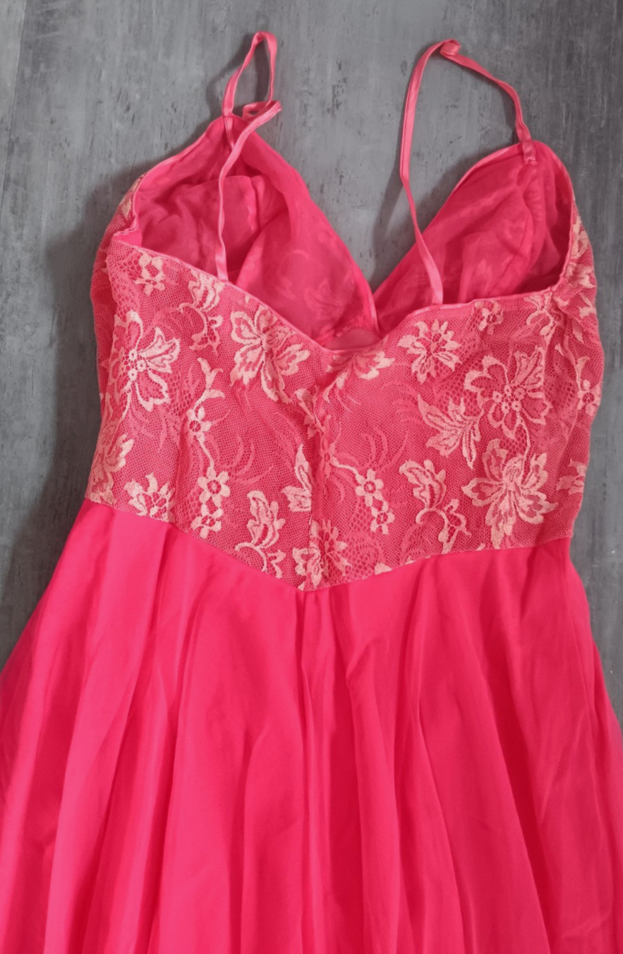 Vintage Clair Sandra by Lucie Ann Beverly Hills Gown Red/Pink Size 34