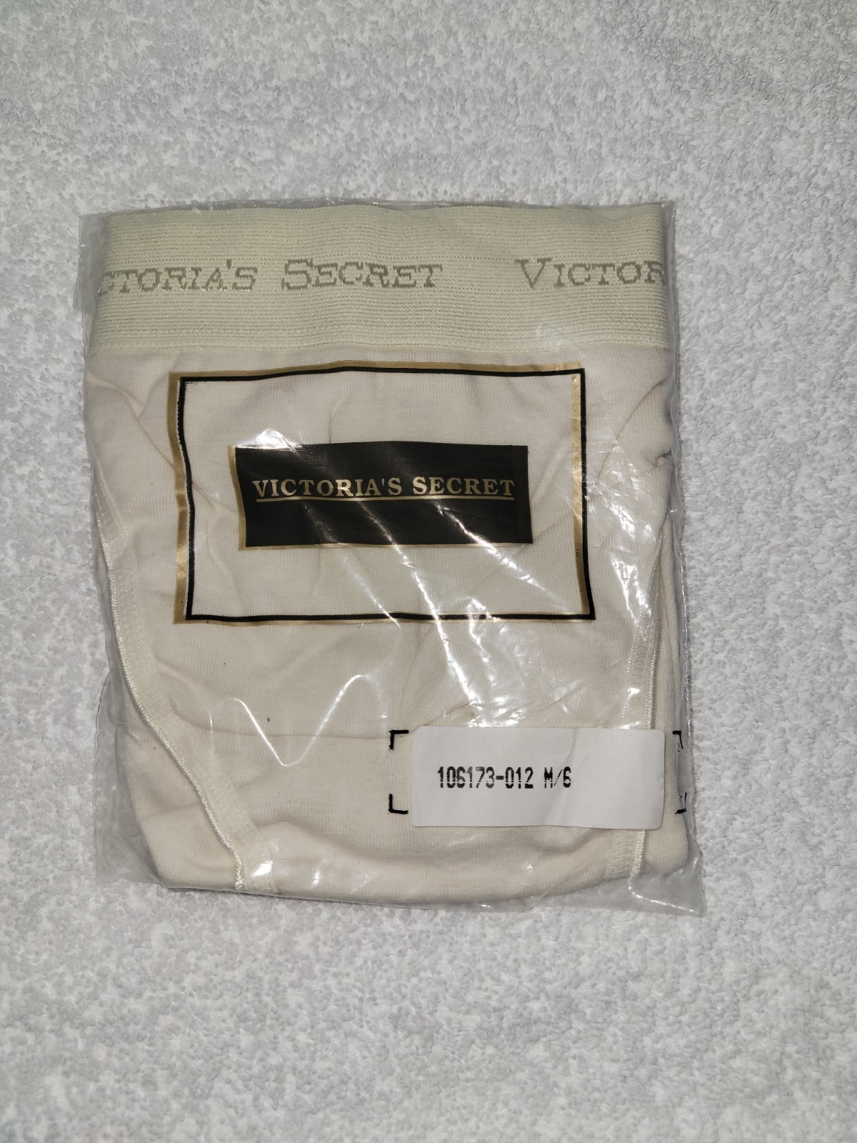 Vintage 1993 Victoria Secret Bikini Tanga Deadstock Size Medium Cotton Natural