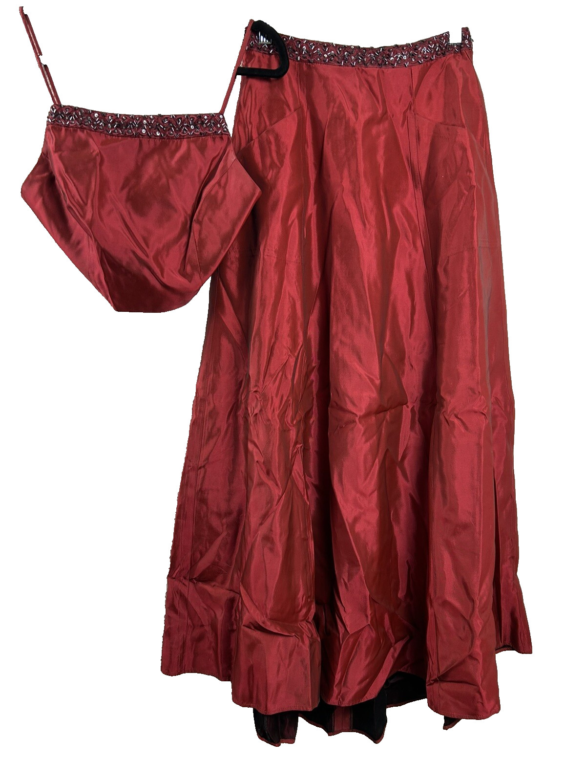 Jessica McClintock Y2K Burgundy Iridescent 2 Piece Formal Gown Set Womens Size 4