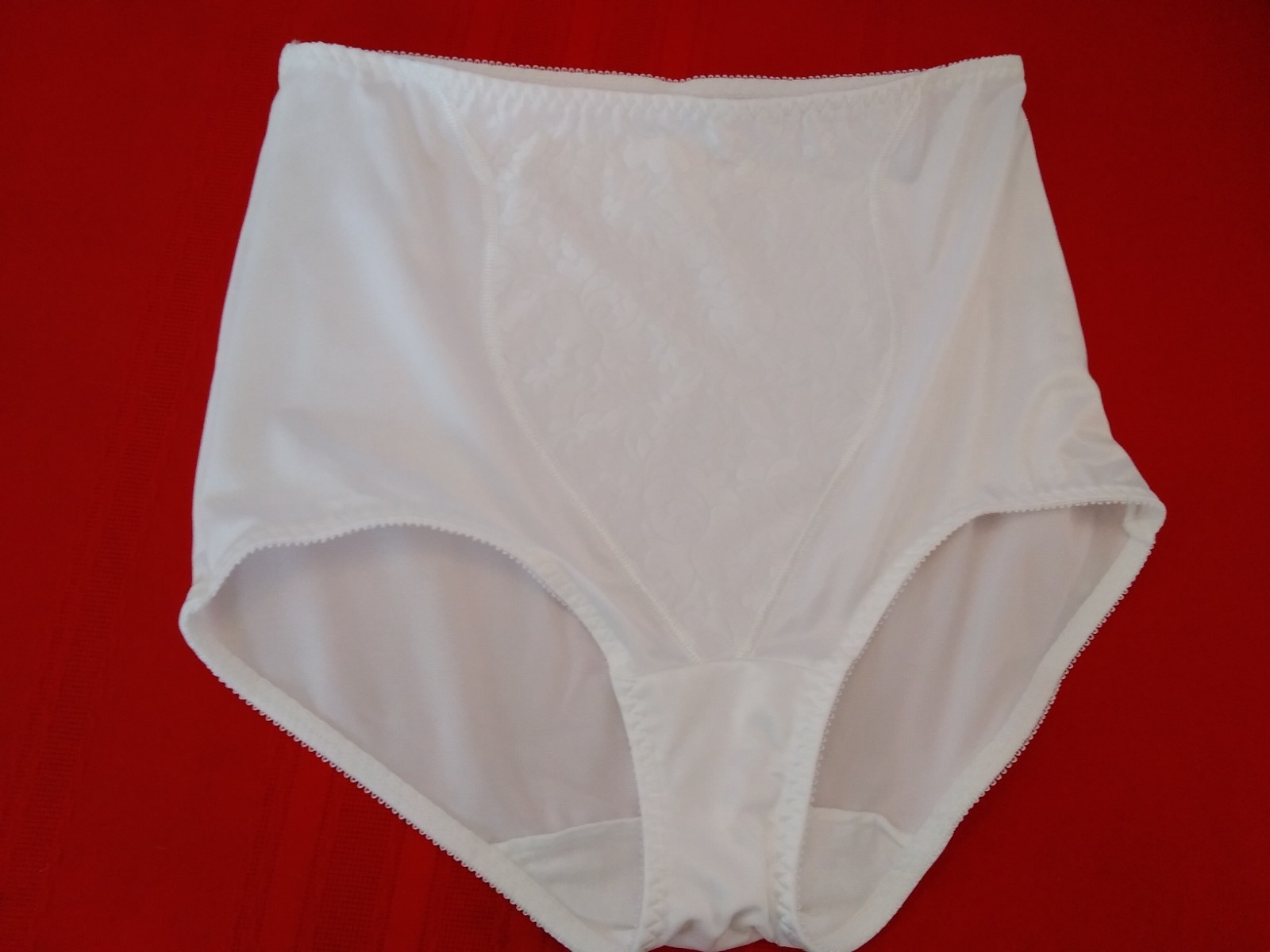 Vintage Shapewear Panties L Shiny Tummy Panel Brief White