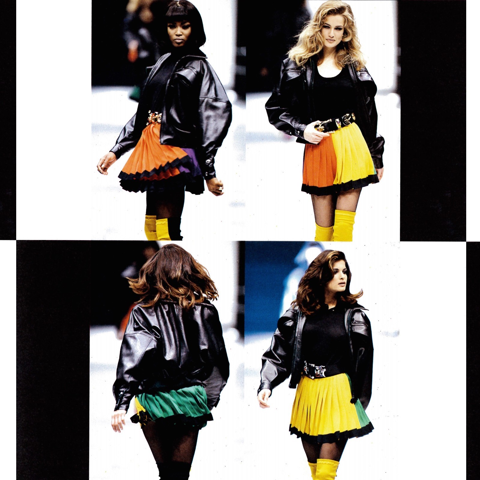 GIANNI VERSACE pleated wool wrap skirt size 42 from F/W 1991/92
