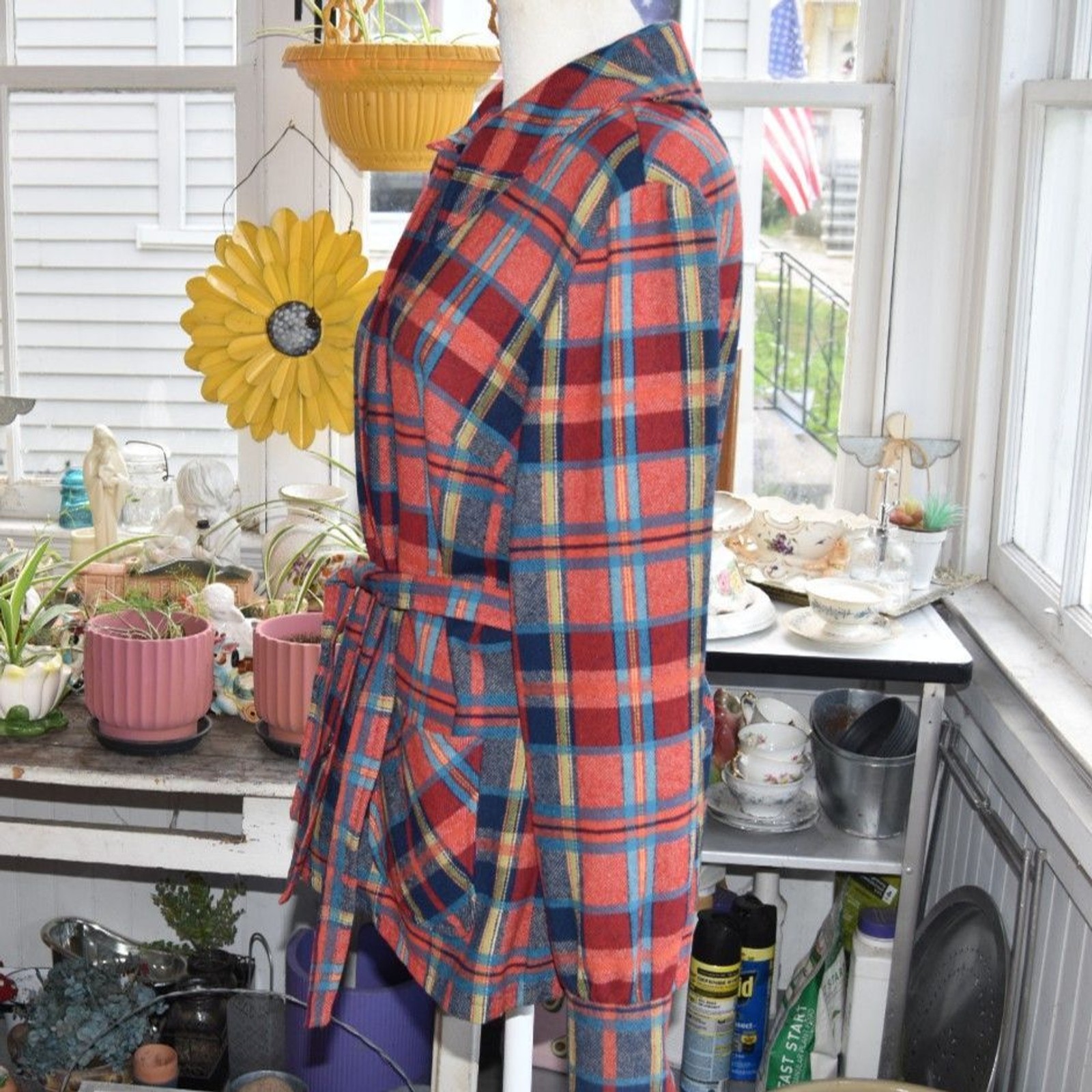 Vintage 60s-70s Pendleton Knockabouts Virgin Wool Plaid Belted Jacket Women&rsquo;s M