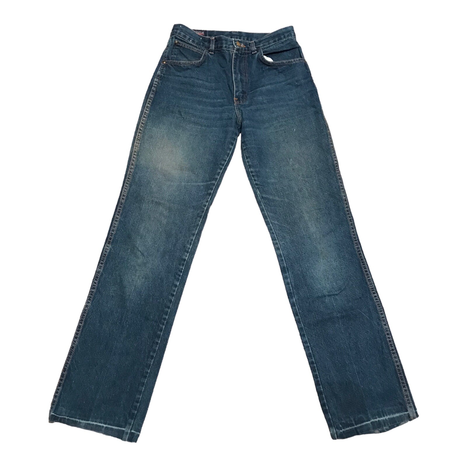 Vintage Women Brittania Jeans High Rise Whiskers Medium Wash Size 28×32 Boho