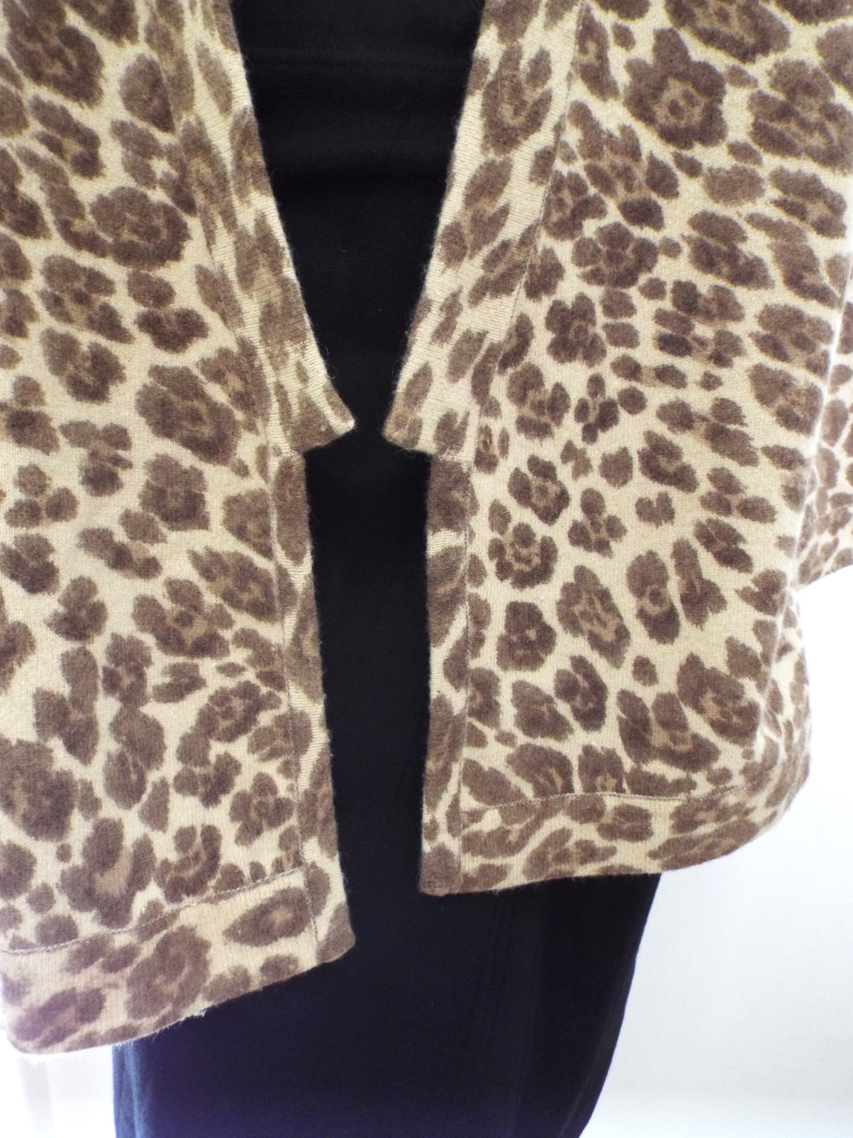 Vintage 1980s KENZO Leopard Lambswool Wrap Sweater LARGE Angora Cardigan Paris
