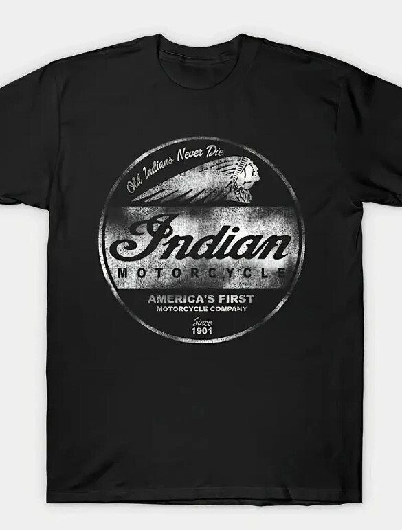 Vintage Indian Motorcycle (T19B) Crew Neck Men&rsquo;s Black T-Shirt